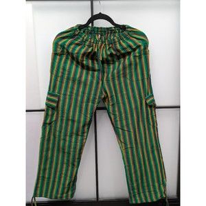 Unisex Handmade Boho Hippie Baggie lightweight stretch waist Trousers Sm…